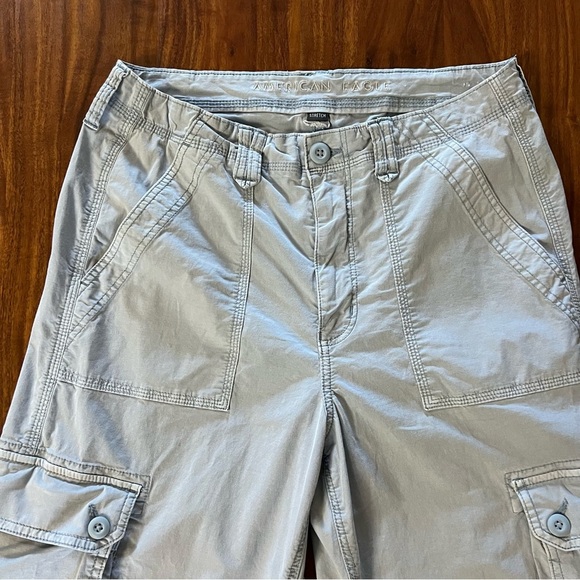American Eagle Blue Snappy Stretch Baggy Cargo Jogger Pants size 12 - Picture 5 of 16
